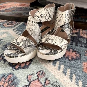 Steve Madden Snakeskin Platform Sandals